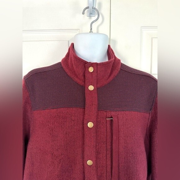 Carbon 2 Cobalt Jacket Shirt Fleece Button Down Maroon Medium Shacket - Picture 7 of 15